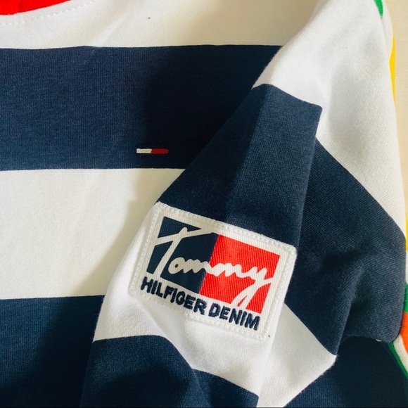 Tommy Hilfiger Hoodie Sweatshirt Women Stripe New - Picture 2 of 8